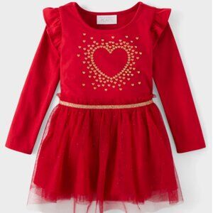Baby Girls Heart Mesh Tutu Dress - Red -NWT